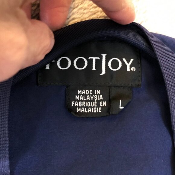 FootJoy Mens Windbreaker Jacket Large Short Sleeve V-Neck Pullover Golf Navy - Picture 3 of 10